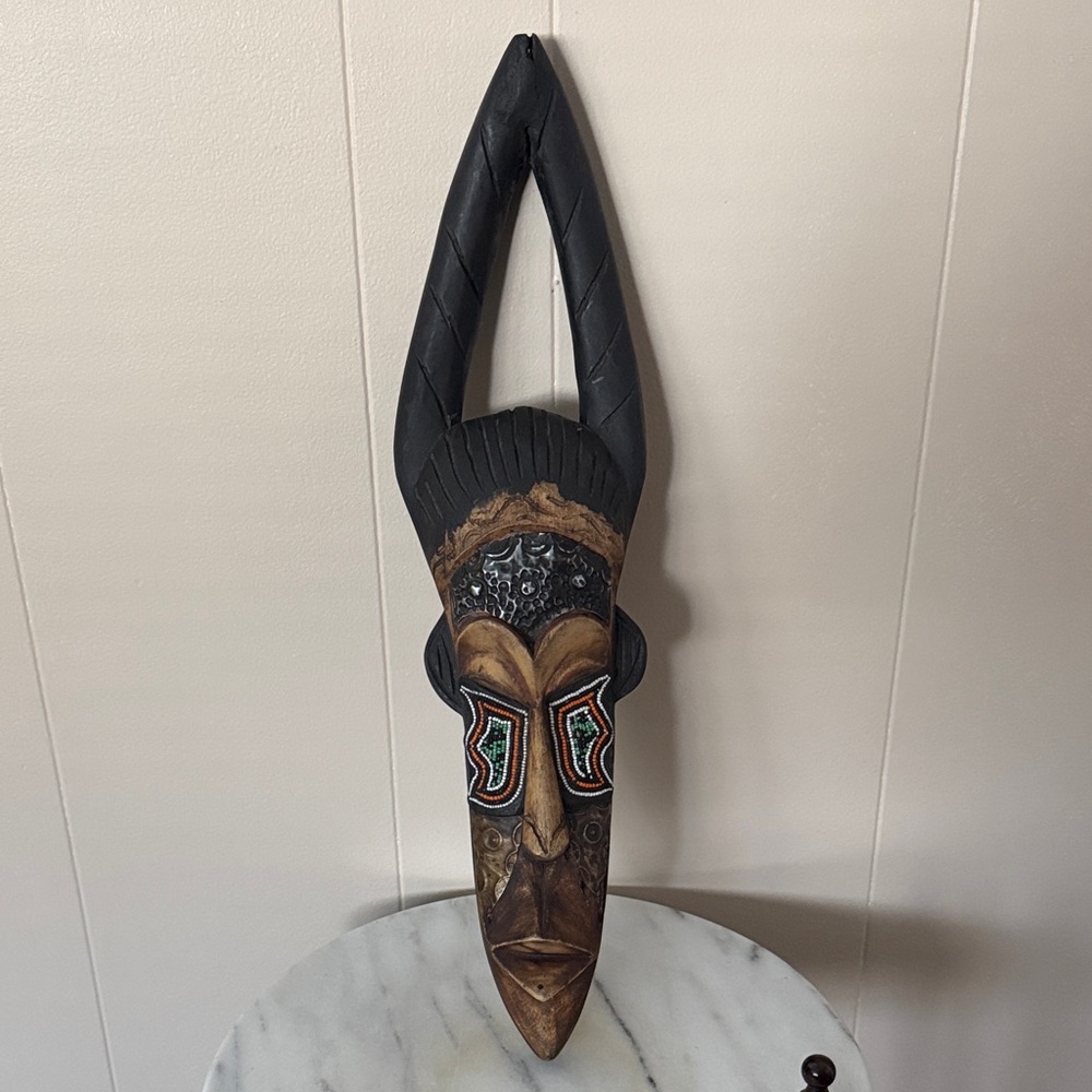 Handcrafted Tribal Mask with Intricate Details